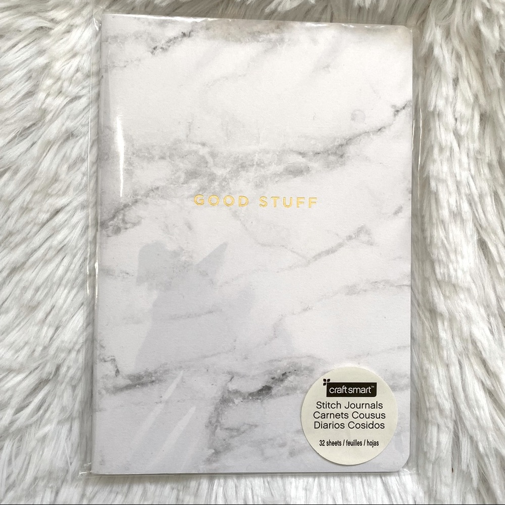 🍓 White Marble “Good Stuff” Journal Notebook